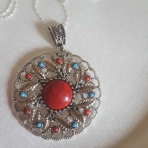 Tibetan silver and tourquoise necklace